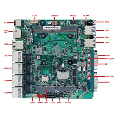 לוח אם ננו ITX עם 4 יציאות LAN 6 קבוצות של לוחות אם USB ITX